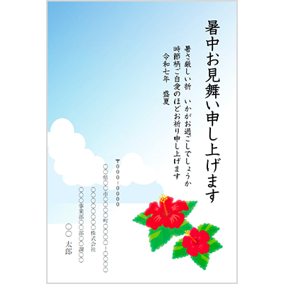 暑中見舞い ハイビスカス
