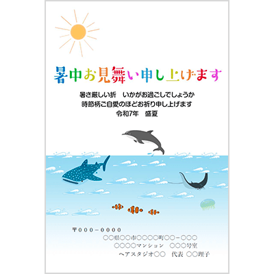 暑中見舞い 海のなかま